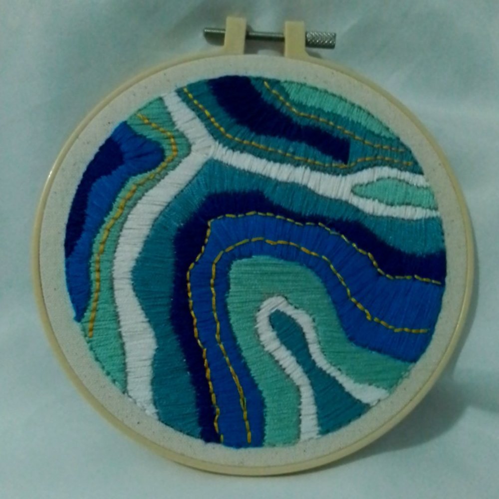 New hand crafted embroidery abstract